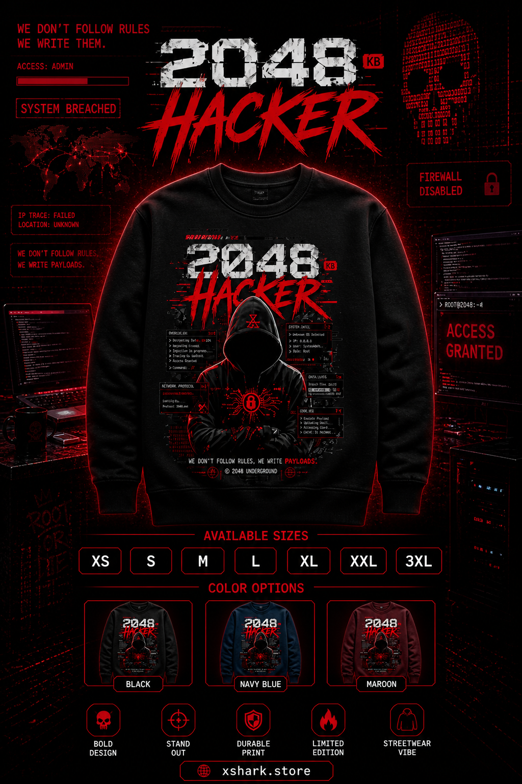 2048 Hacker Cyberpunk Unisex Sweatshirt