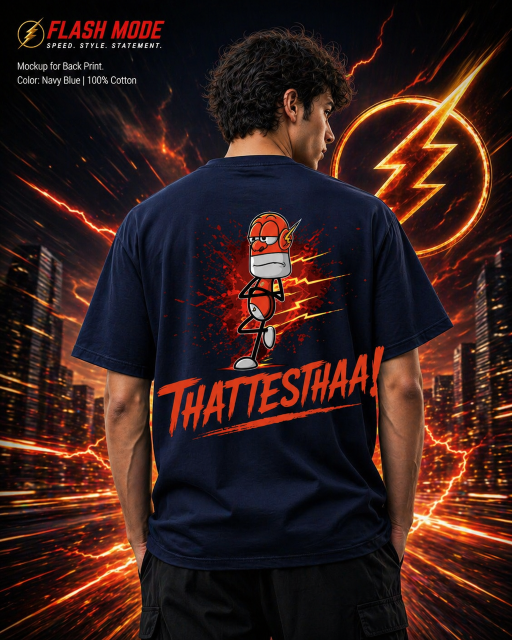 Flash Man Unisex Oversized T-Shirt