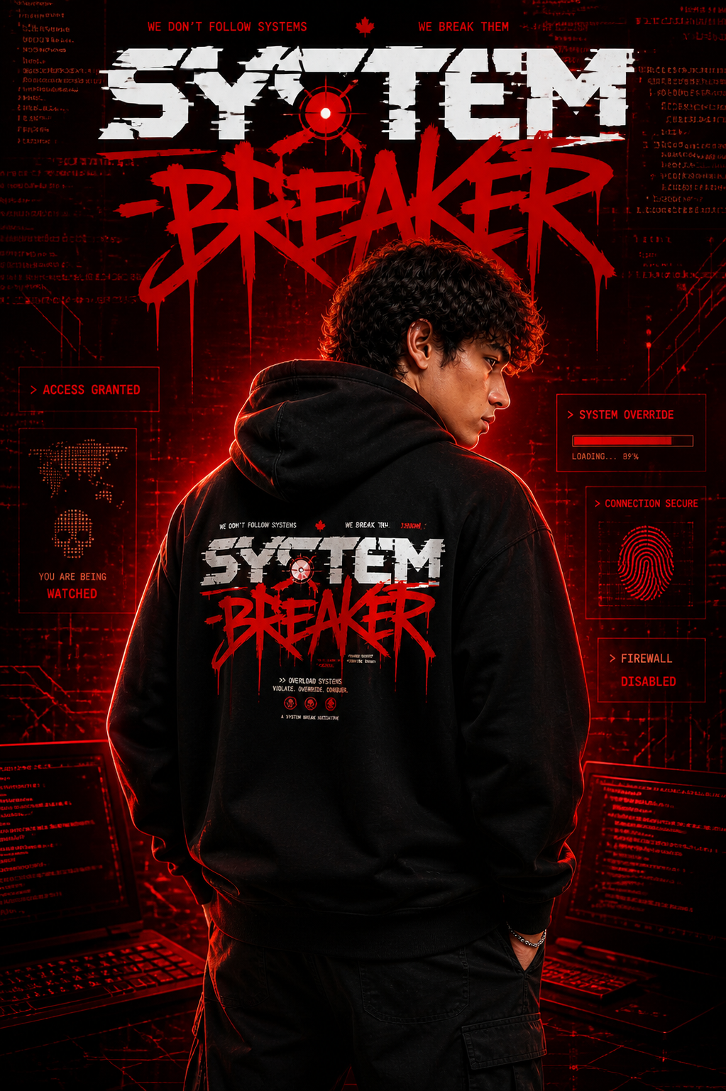 "System Breaker" Cyberpunk Unisex Pullover Hoodie