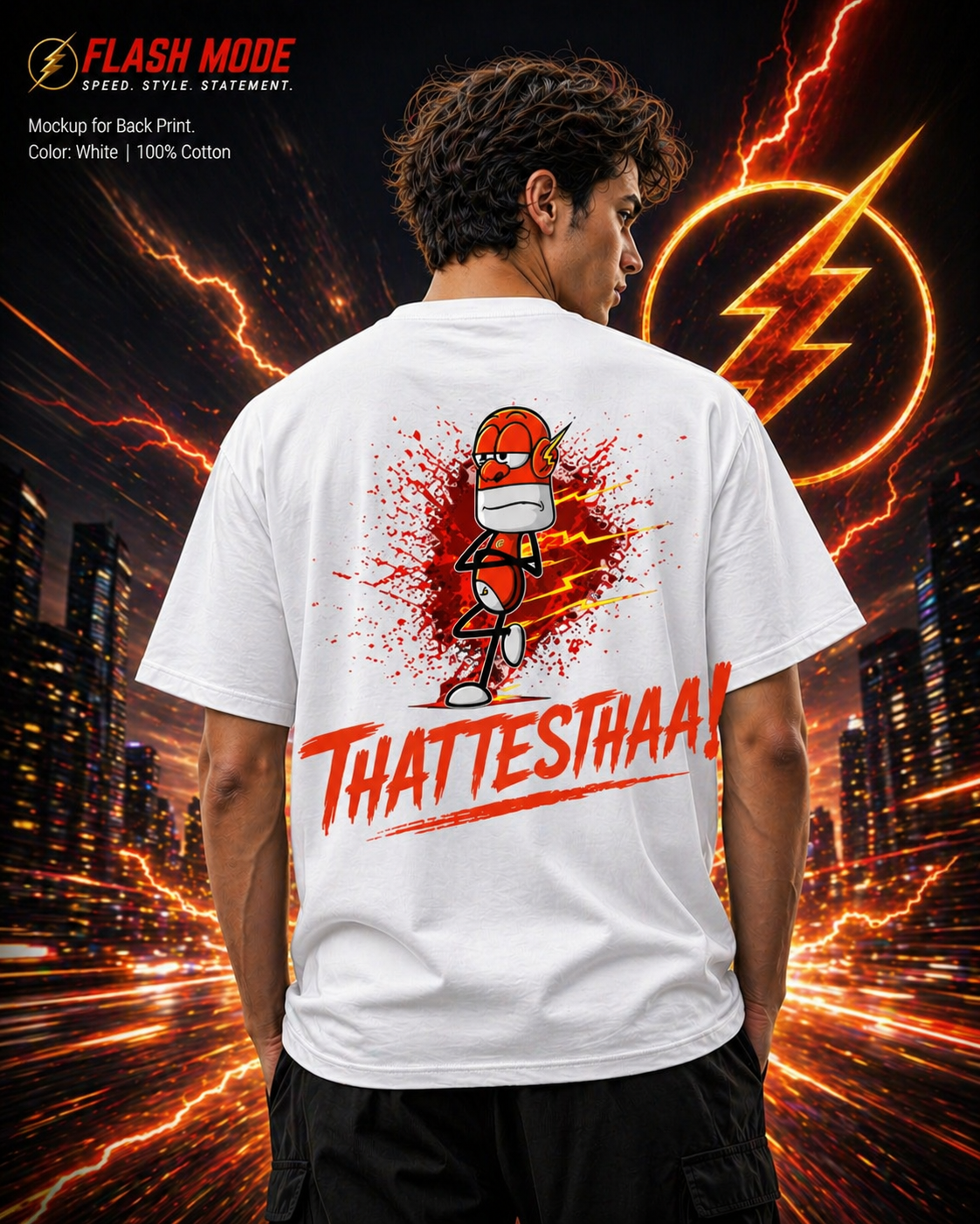 Flash Man Unisex Oversized T-Shirt