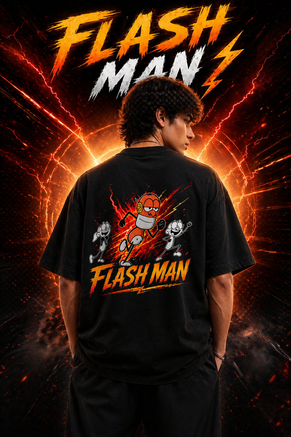 Flash Man Unisex Oversized T-shirt
